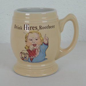 Hires Root Beer Reproduction Mug Pottery Ugly Boy Mascot Adversiting Vintage 4.5